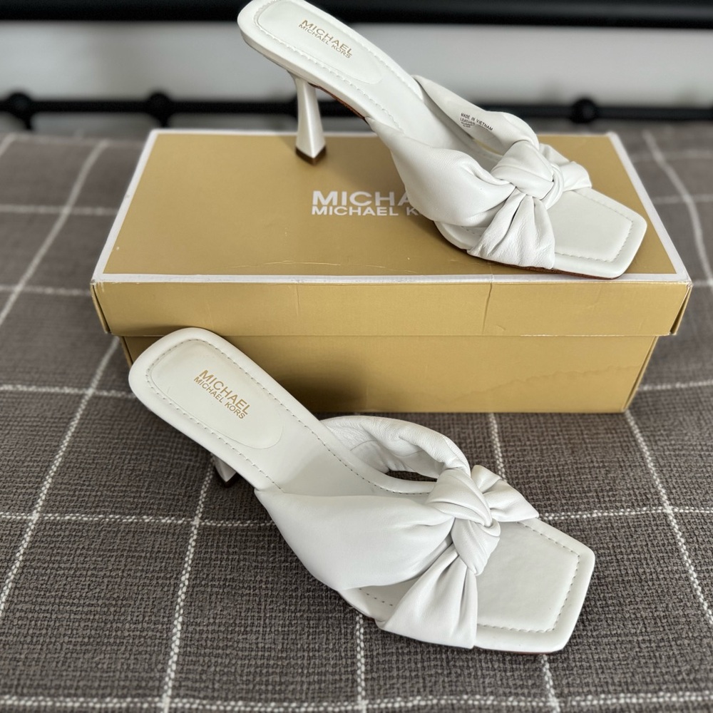 Michael Kors White Women's Heeled Sandals, Size 9.5